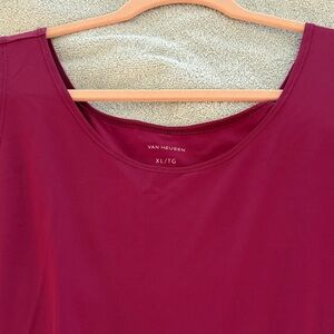 Van Heusen Scoop Neck Top in Deep Berry